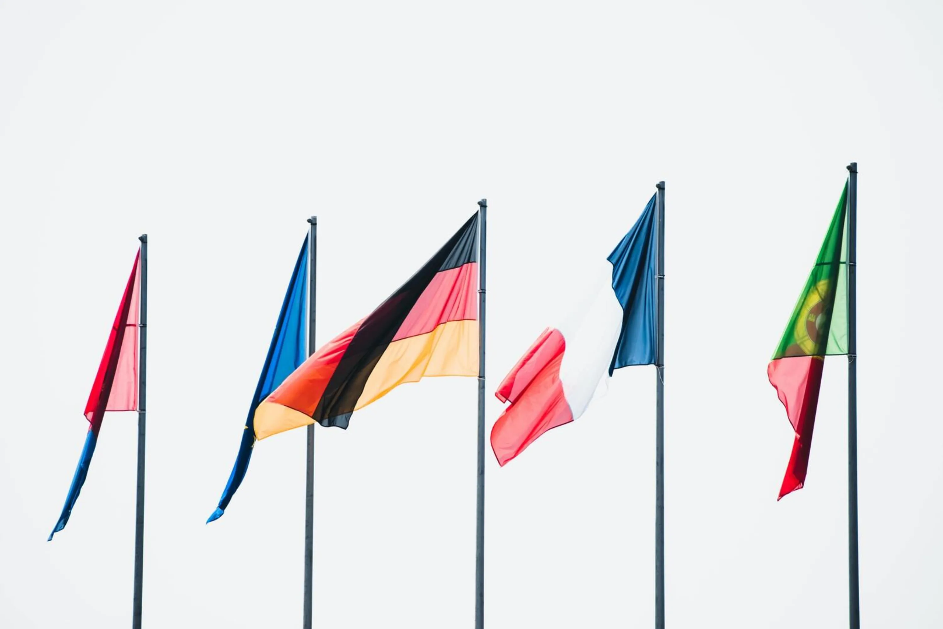 Flags blowing in the wind