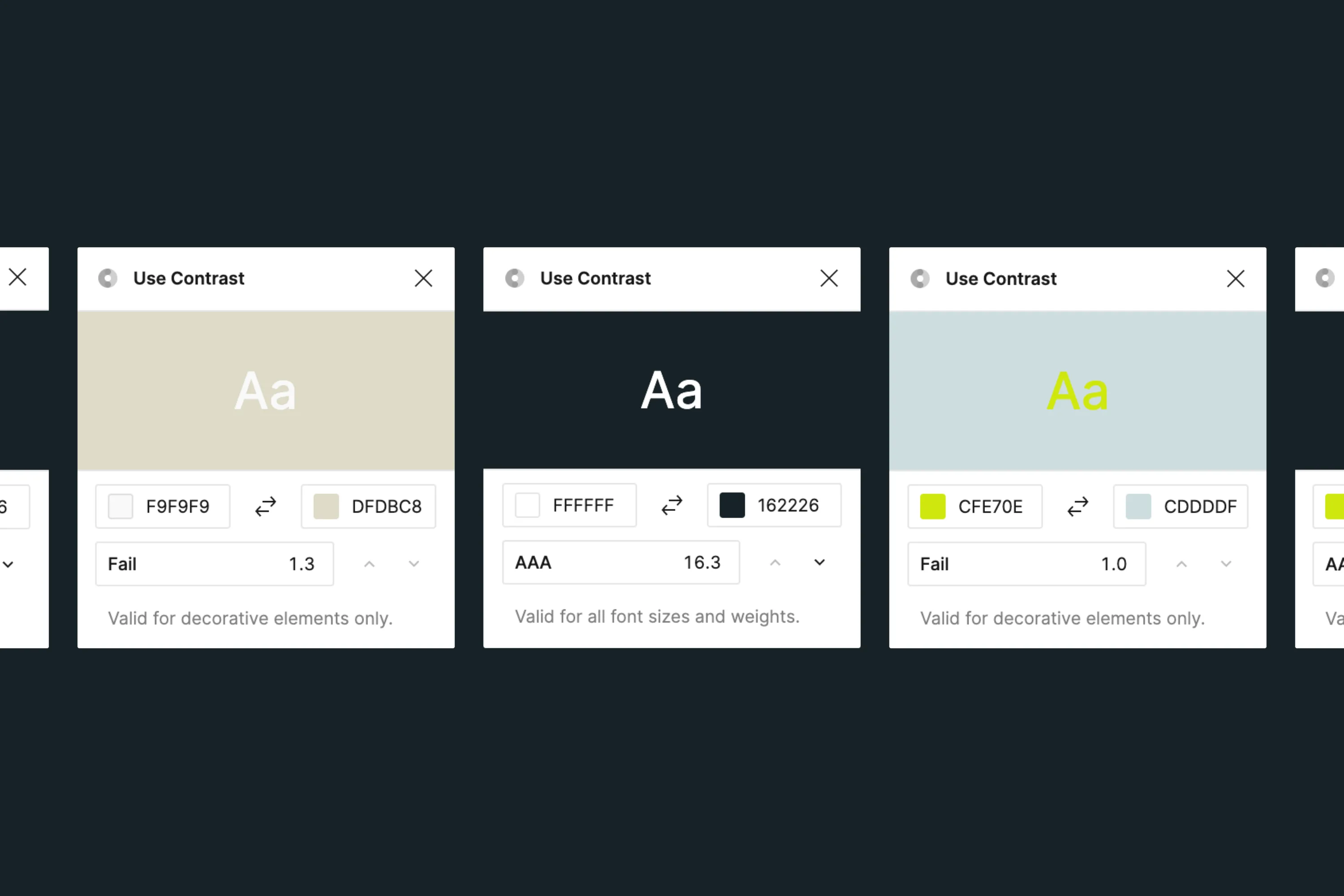 Illustration showing colour contracts ratios