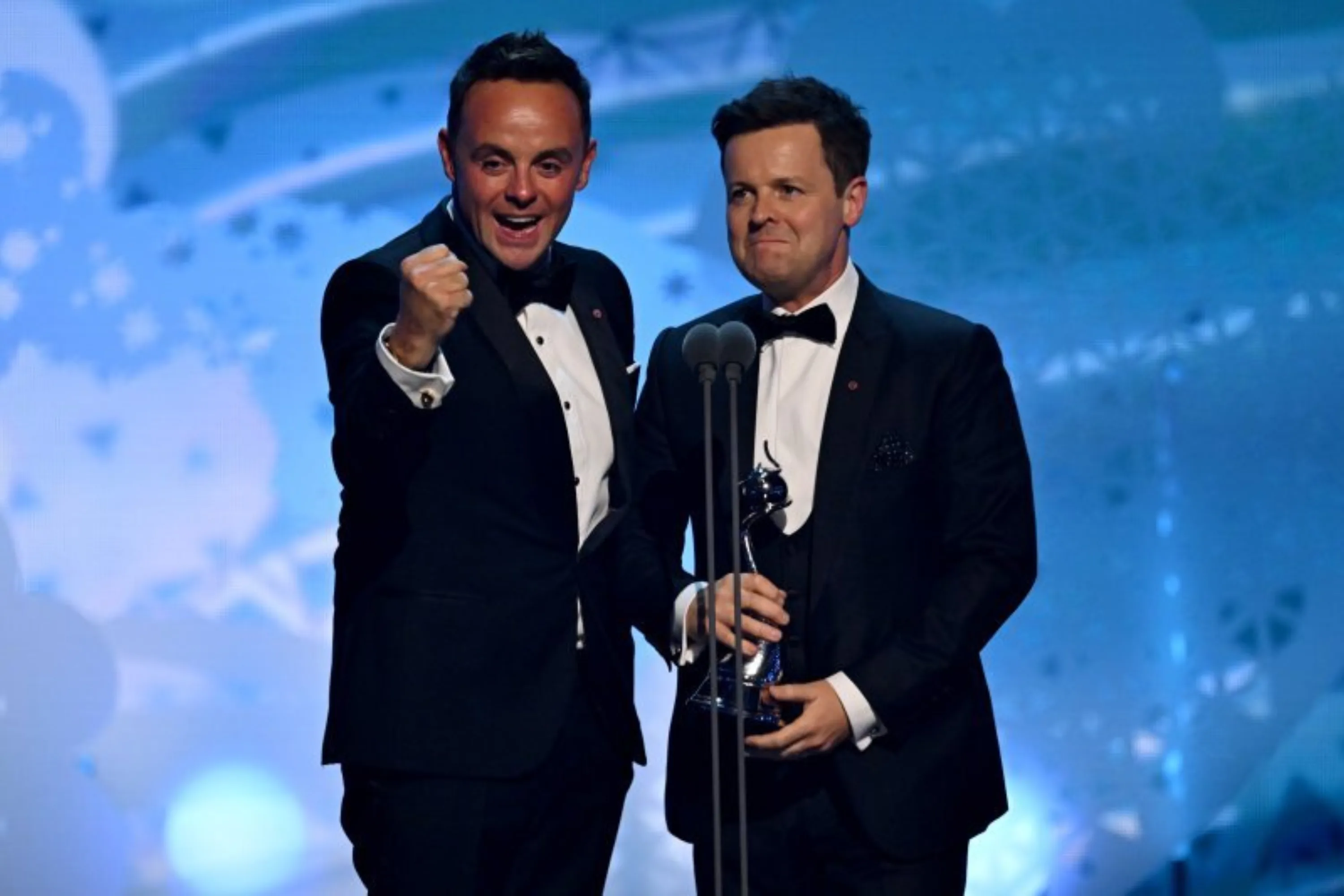 Ant and Dec collecting a national TV award