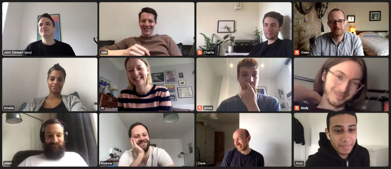 Screenshot of colleagues on a video conference
