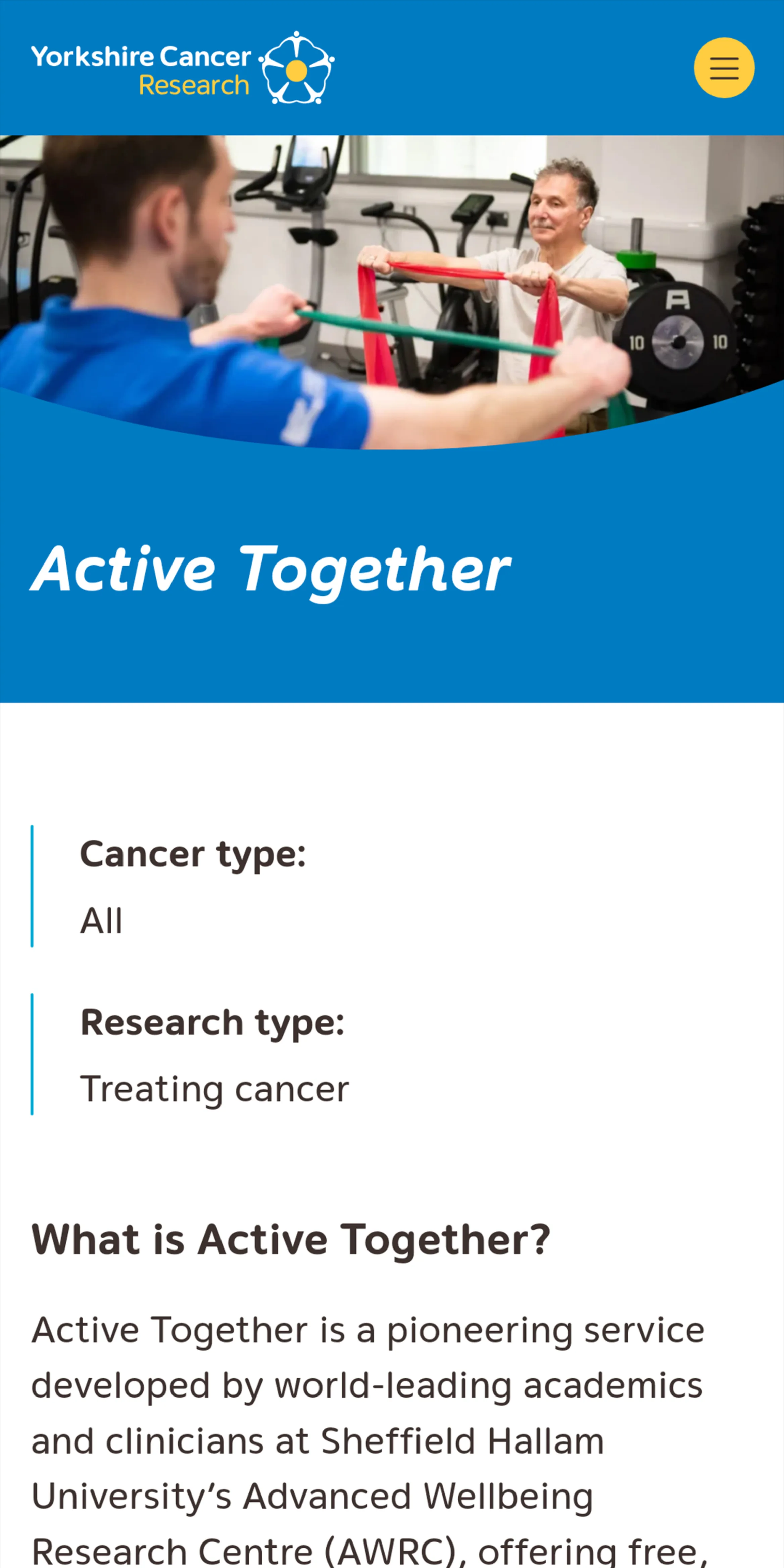 mobile screenshot detailing the "Active Together" campaign