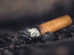 A burned out cigarette end